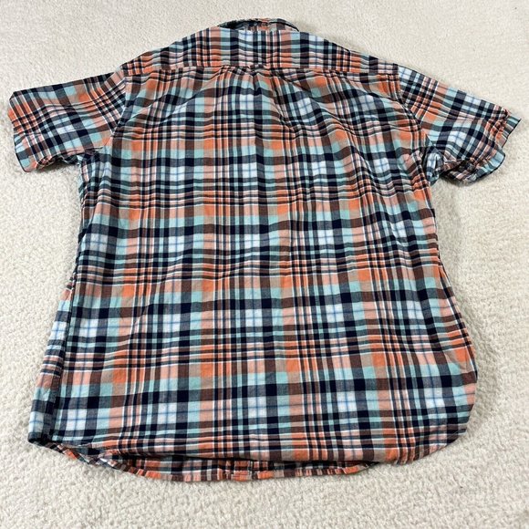 Izod Saltwater Shirt Mens XXL Relaxed Classic Button Up Orange Plaid - Picture 10 of 10
